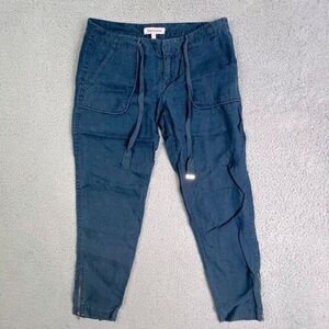 JUICY COUTURE WOMENS LINEN PANTS BLUE SIZE S